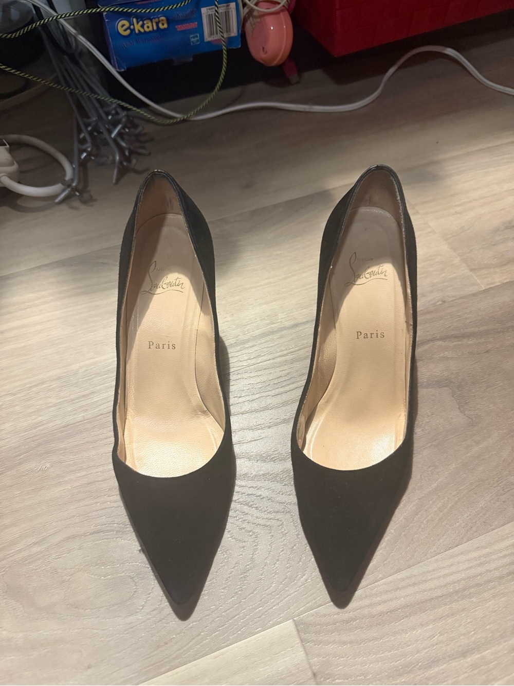 Christian Louboutin Black Suede Pointed Pumps